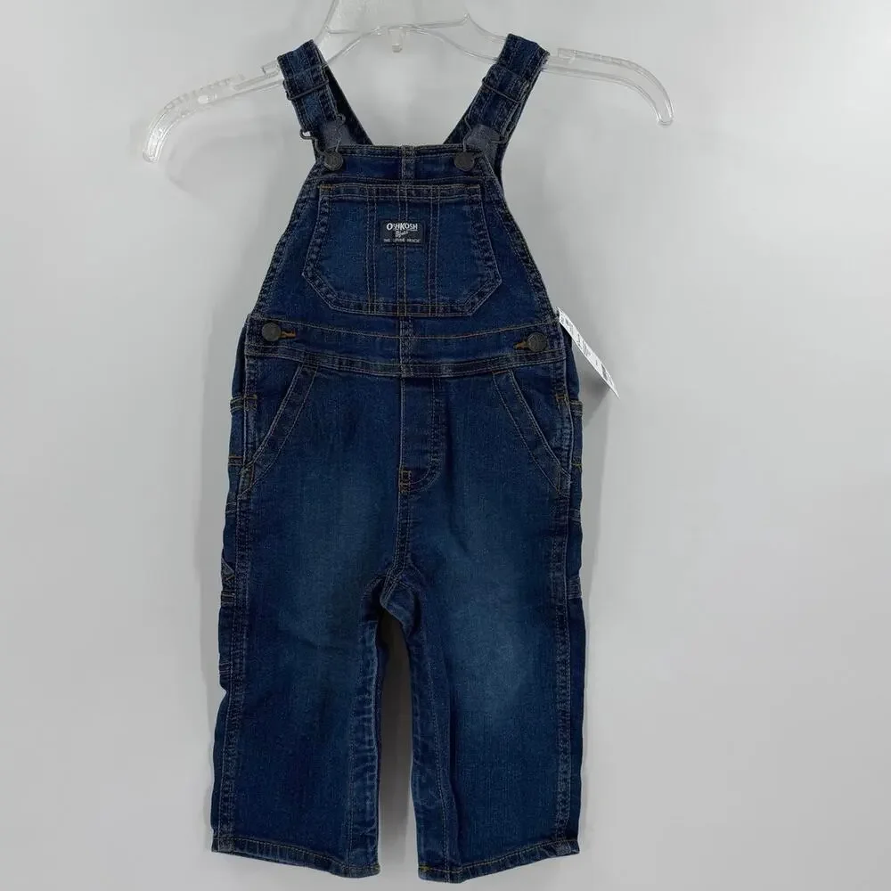 NWT OshKosh B'gosh Vestbak Denim Overalls 18M Dark Wash Carpenter $42